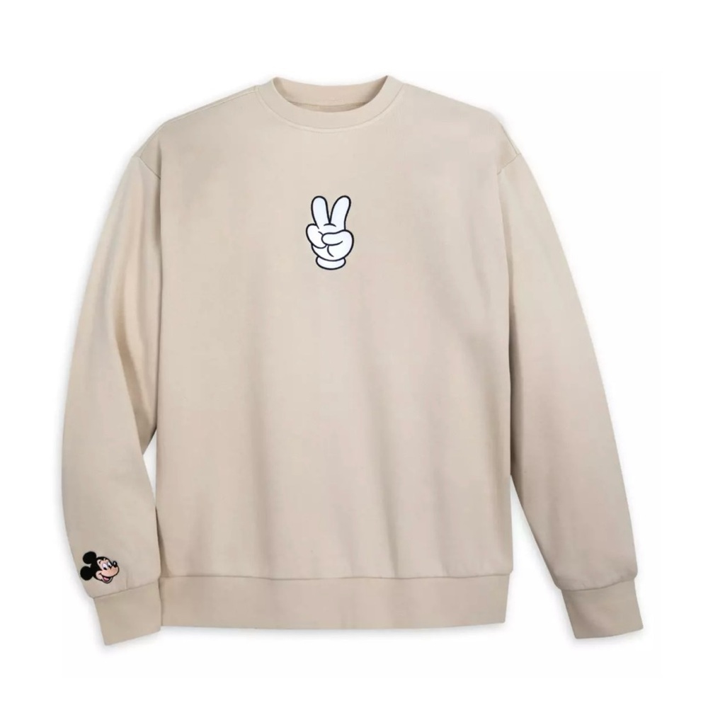 Disney Mickey Mouse Peace Sign Pullover Sweatshirt for Adults
